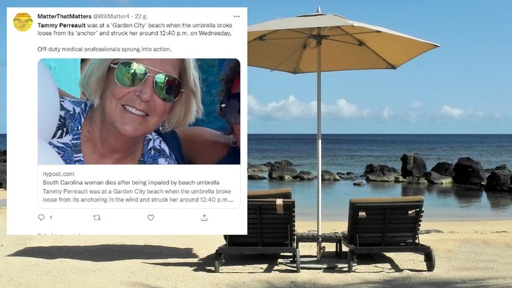 USA. Parasol wbił się w klatkę piersiową kobiety. 63-latka zmarła w szpitalu