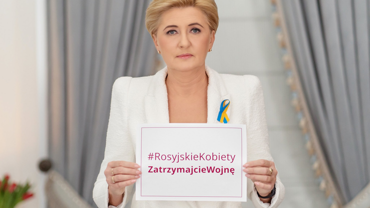 Dzień Kobiet. Akcja #RosyjskieKobietyZatrzymajcieWojnę. Apel polskiej Pierwszej Damy