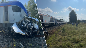 Wypadek na przejeździe. Nie żyje kierowca busa