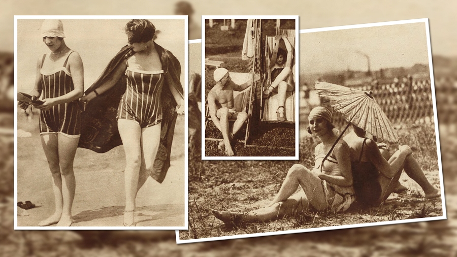 Moda plażowa w Warszawie w latach 20. ubiegłego wieku. Fot. Światowid, 1926, nr 29.