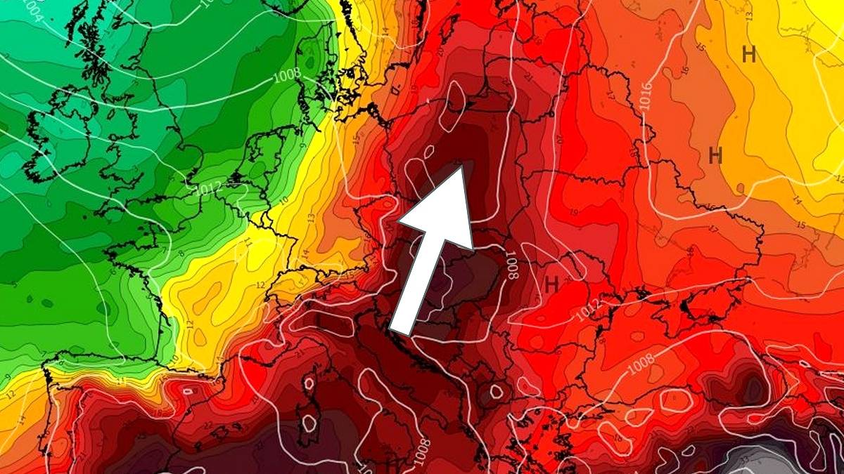 Nad Polskę wróci gorąca masa z południa. Fot. wxcharts.com