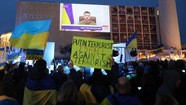 Wojna w Ukrainie. Oburzenie części polityków po przemówieniu Zełenskiego w Izraelu