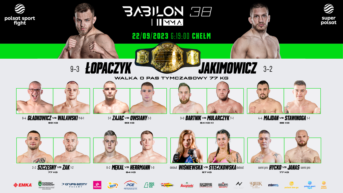Bardzo mocna karta walk Babilon MMA 38 w Chełmie