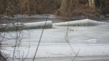 Zator lodowy i zalane domy. Służby nie wykluczają wysadzenia na Wkrze