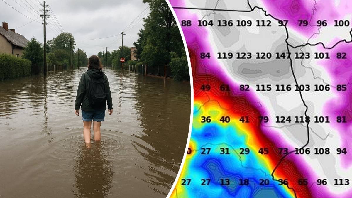 W wielu miejscach możliwe są podtopienia. Fot. wxcharts.com