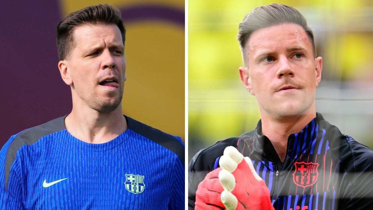 Dwa zdjęcia bramkarzy: po lewej Wojciech Szczęsny, po prawej Marc-Andre ter Stegen.