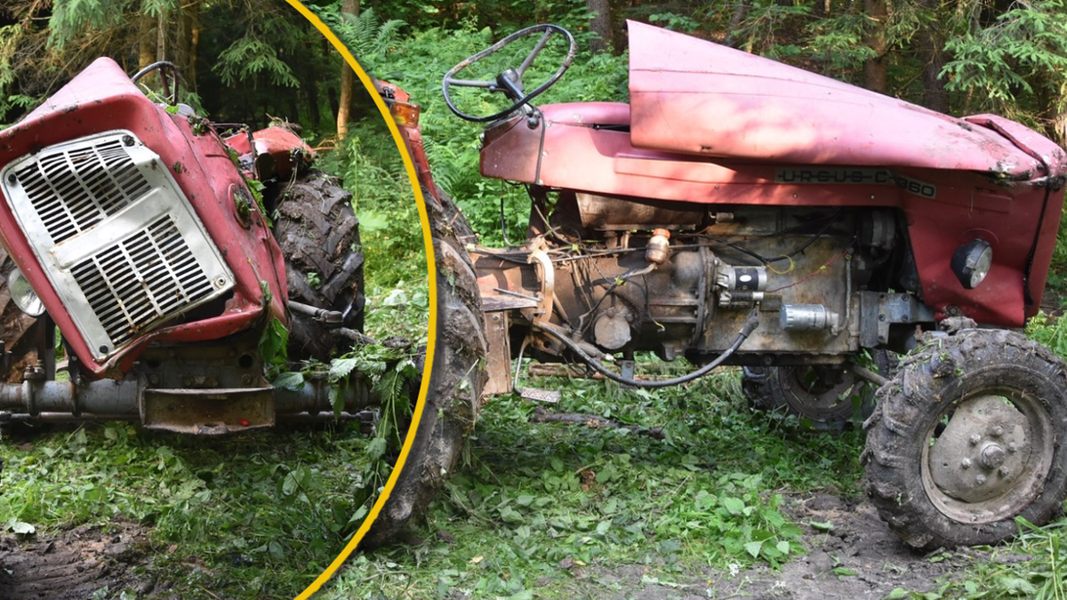 Lubelskie: Tragedia w lesie. Mężczyzna zginął przygnieciony przez traktor