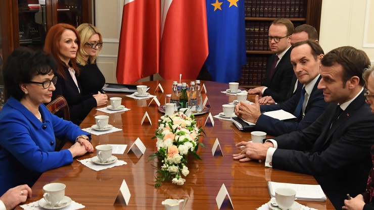 Macron spotkał się z marszałkami Sejmu i Senatu