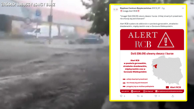 Powódź błyskawiczna w Gorzowie Wielkopolskim. Do tego grad