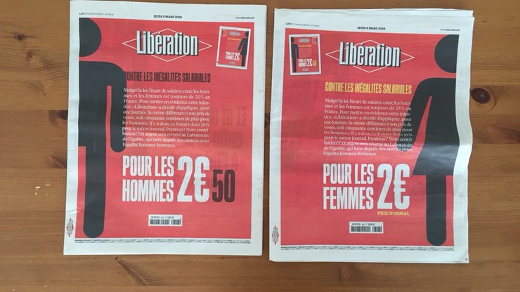 Z okazji Dnia Kobiet francuski dziennik "Libération"... zdrożał dla mężczyzn