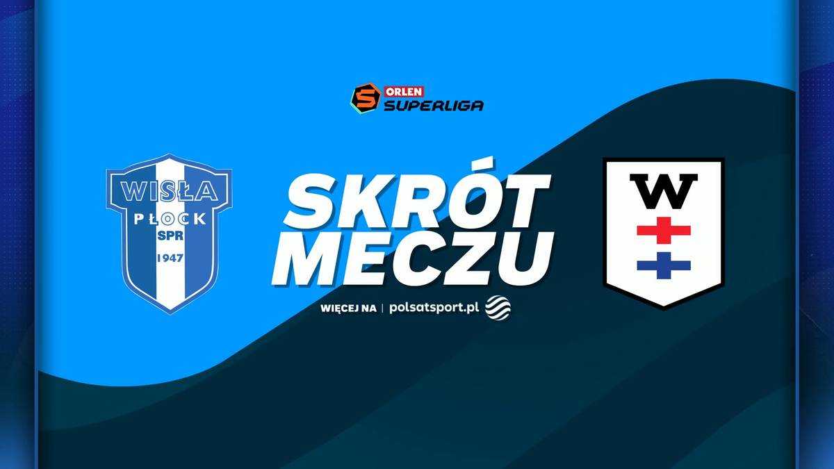 Grafika z herbu ORLEN Wisły Płock po lewej stronie i herbu PGE Wybrzeża Gdańsk po prawej stronie. Pomiędzy nimi duży napis "SKRÓT MECZU" oraz logo "ORLEN SUPERLIGA".