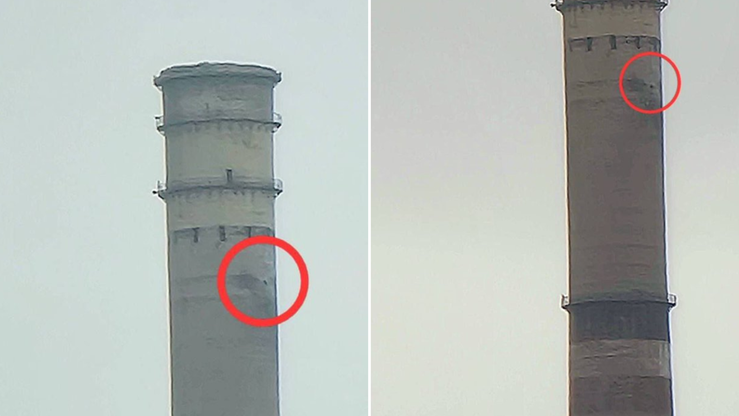 Komin Zaporoskiej Elektrowni Atomowej uszkodzony po ostrzale