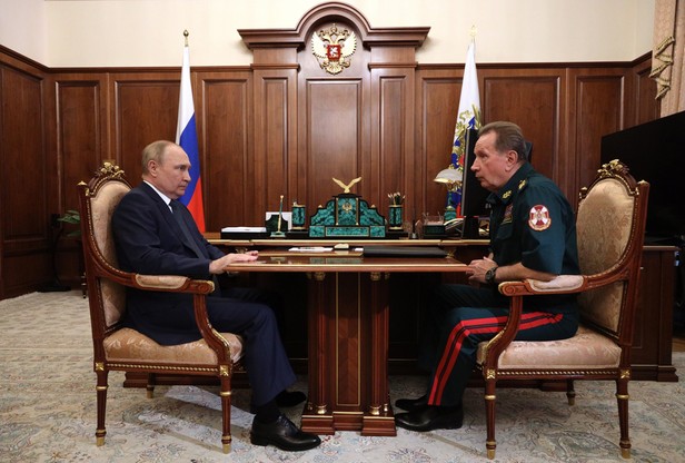 Spotkanie Władimira Putina z szefem Gwardii Narodowej Wiktorem Zołotowem
