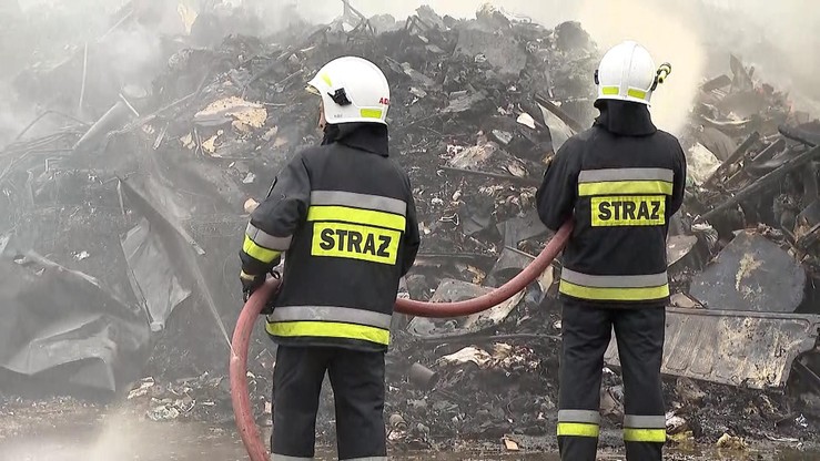 Pożar na wysypisku śmieci w Łódzkiem