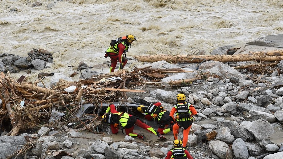 Dramatyczne powodzie we Francji. Fot. Twitter / Sécurité Civile.