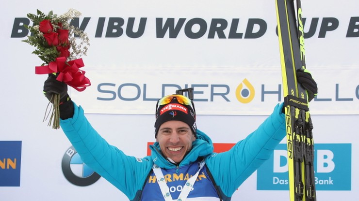 PŚ w biathlonie: Fillon Maillet wygrał bieg na dochodzenie