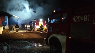 Pożar hali pod Gnieznem. W akcji ok. 30 zastępów strażaków