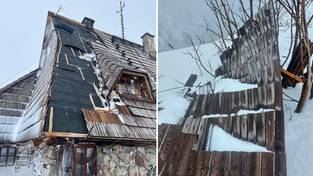 05.02.2024 05:56 Wichura zerwała dach ze schroniska w Tatrach. Wiatr osiąga w górach nawet 185 km/h