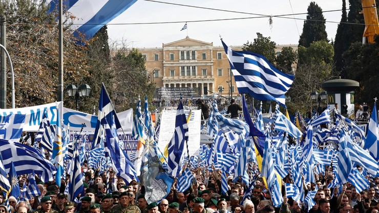 "Ręce precz od Macedonii". Grecy protestują przeciwko ewentualnemu kompromisowi