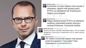 Szczerba chce pozwać Kuchcińskiego przed Europejski Trybunał Praw Człowieka. "Knebluje usta opozycji"