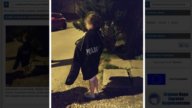 9-latka uciekła z domu w piżamie. Bo rodzice się kłócili