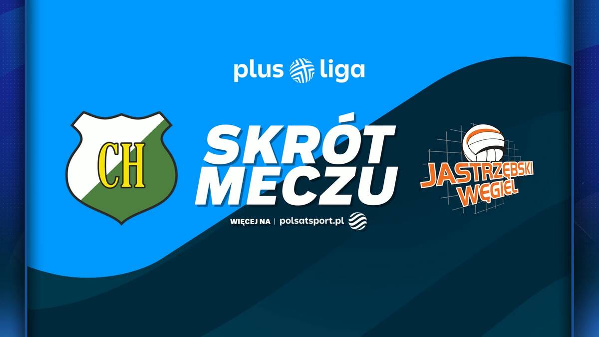 Grafika zapowiadająca skr&oacute;t meczu siatk&oacute;wki Plus Ligi pomiędzy InPost ChKS Chełm a JSW Jastrzębski Węgiel.