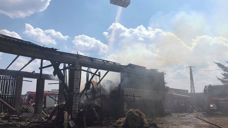 Pożar stodoły we wsi Bociniec. "Wszystko mi się spaliło, nie mam nic"