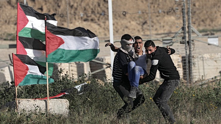 Demonstracja w Strefie Gazy. Dziesiątki Palestyńczyków ranionych przez wojska izraelskie