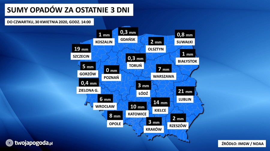Poznań nadal bez deszczu