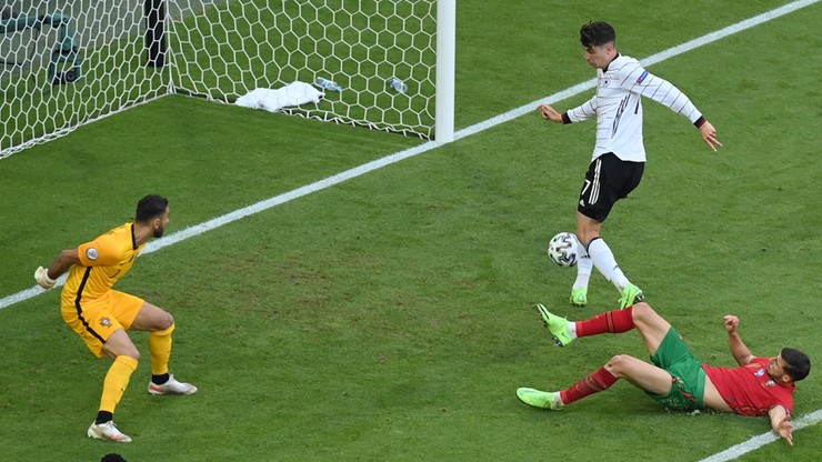 Euro 2020: Portugalia - Niemcy 1:3. Gol Kaia Havertza