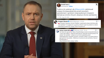 "Lex szarlatan" bez podpisu, ale w TK. Fala komentarzy, Tusk uderza w Nawrockiego