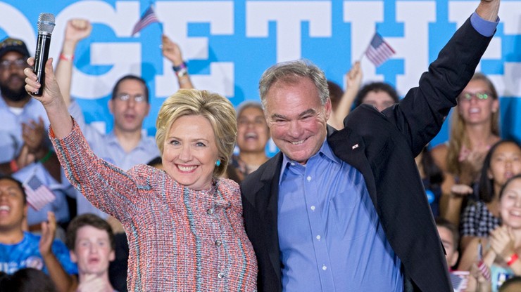 Hillary Clinton: Senator Kaine kandydatem na wiceprezydenta