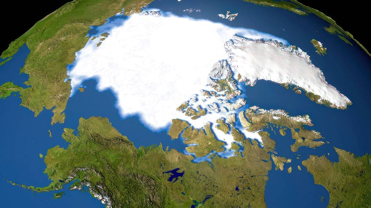 Zdjęcie satelitarne Arktyki. Fot. NASA.