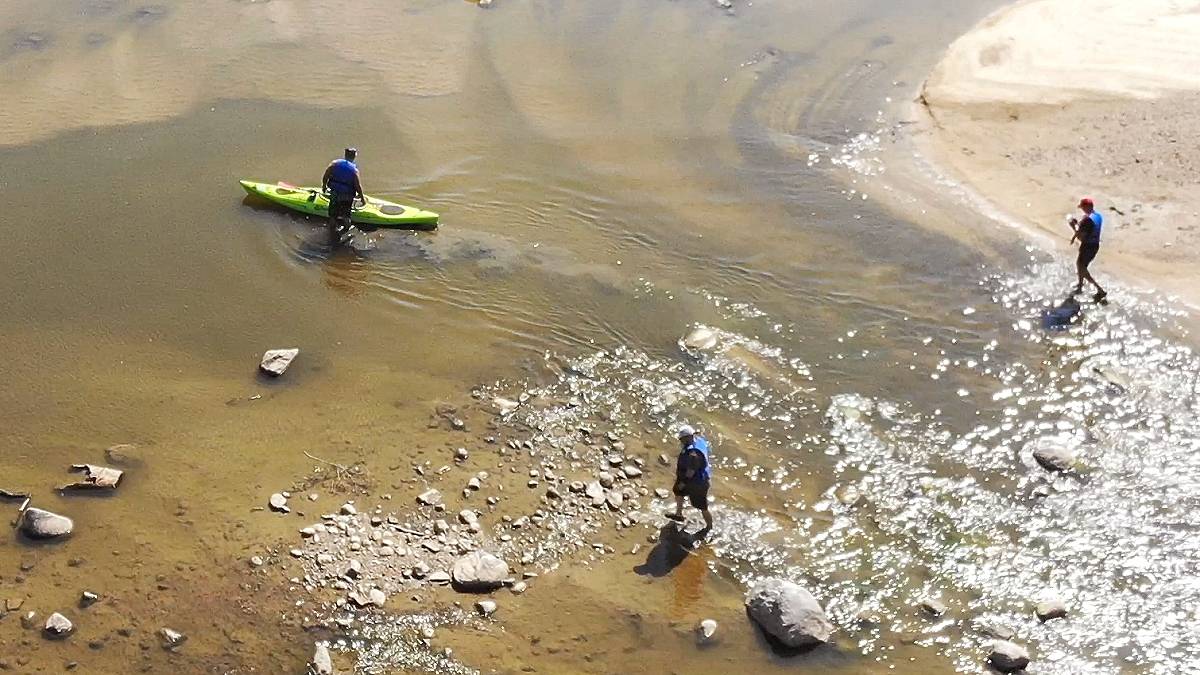 Rekordowo niski poziom Wisły. Fot. TwojaPogoda.pl