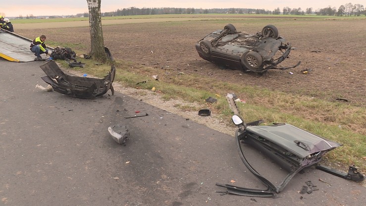 Tragiczny wypadek w Wielkopolsce - samochód uderzył w drzewo. Zginęły dwie osoby