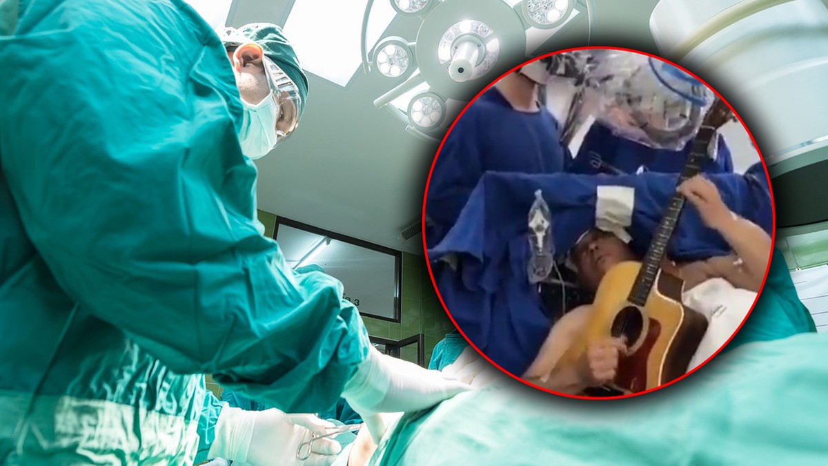 Śpiewał i grał na gitarze w trakcie operacji. Lekarze usuwali mu guza mózgu