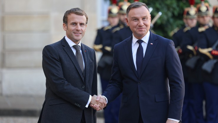Andrzej Duda w Paryżu. Prezydent spotkał się z Emmanuelem Macronem