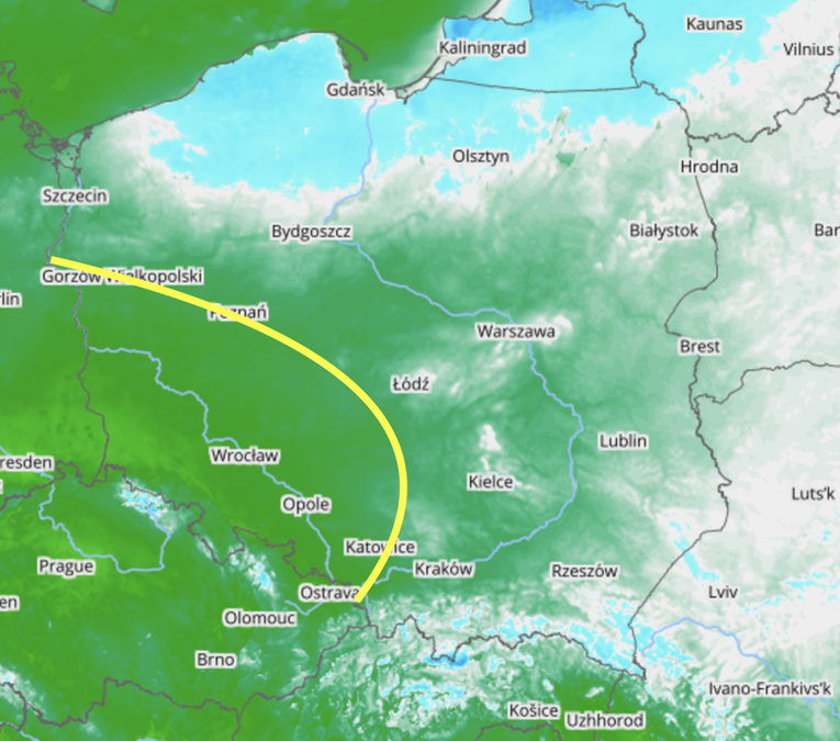 fot. za: mapy.meteo.pl (UM, 1,5 km), opracowanie własne