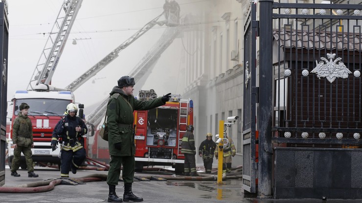 Pożar w centrum Moskwy. Płonie gmach ministerstwa obrony