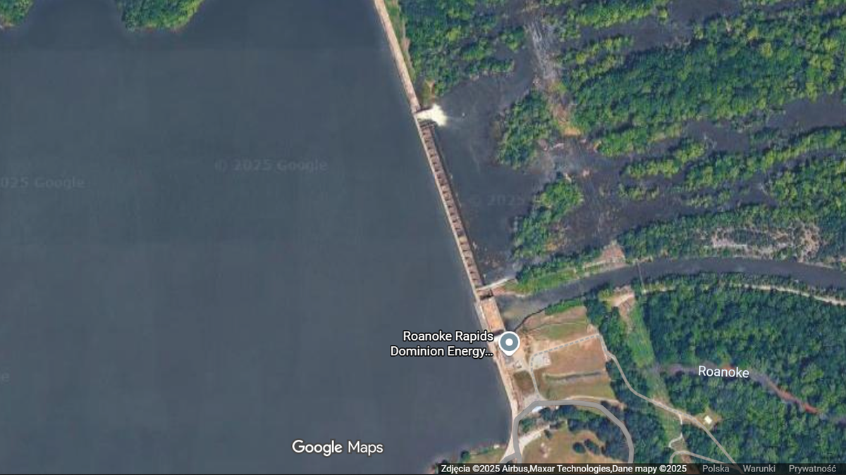 Zapora Roanoke Rapids w Karolinie Północnej, jeden z obiektów o wysokim potencjale zagrożenia