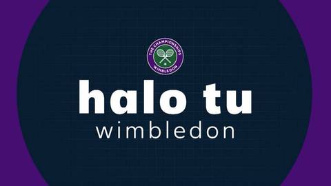 Logo Wimbledonu z napisem "halo tu wimbledon".