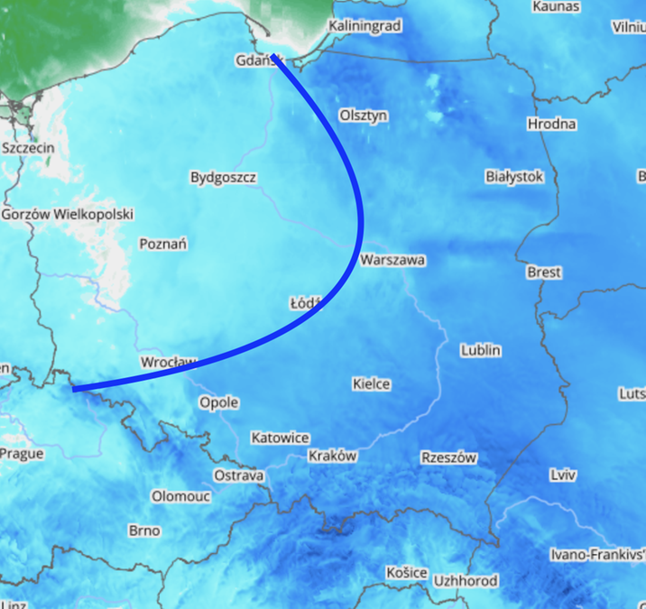 fot. za: mapy.meteo.pl (UM, 1,5 km), opracowanie własne