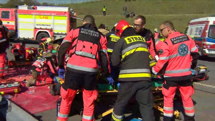 Symulowany wypadek na A1. Ćwiczenia polskich i czeskich służb ratowniczych
