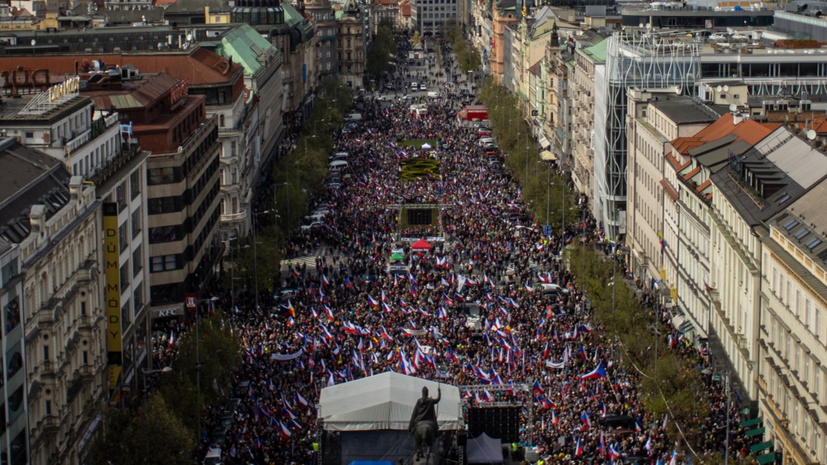 Ogromny protest w Czechach. Demonstranci domagali się dymisji rządu