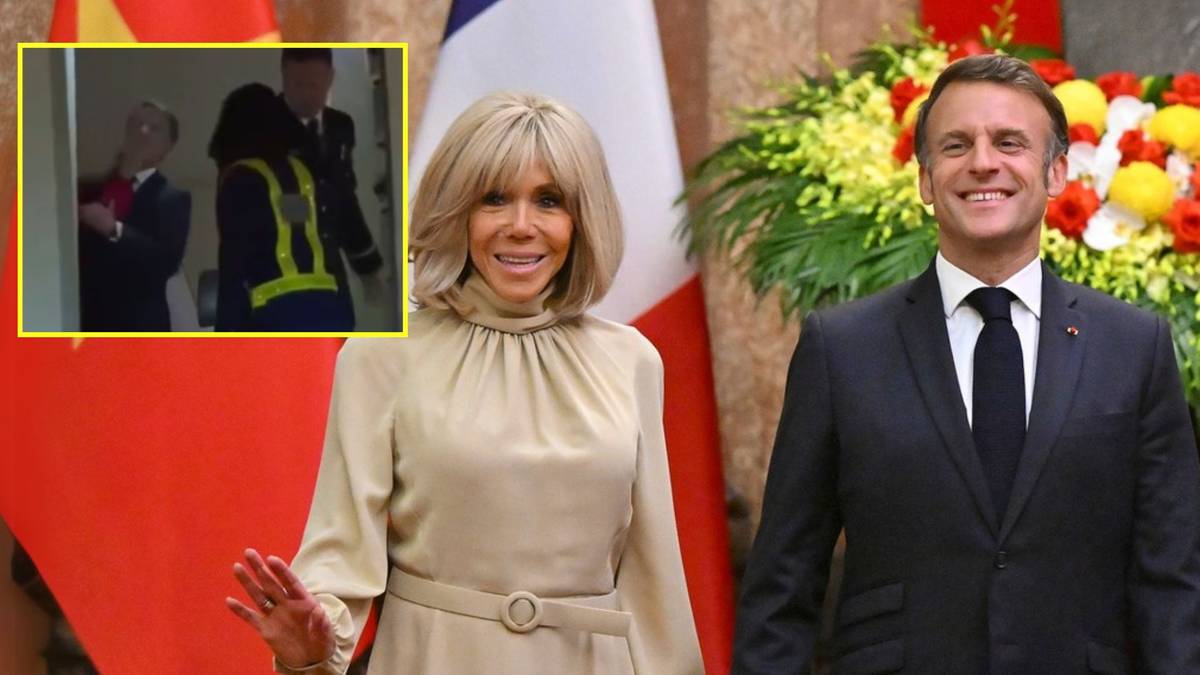 Macron uderzony przez żonę? Kamery nagrały nietypową scenę