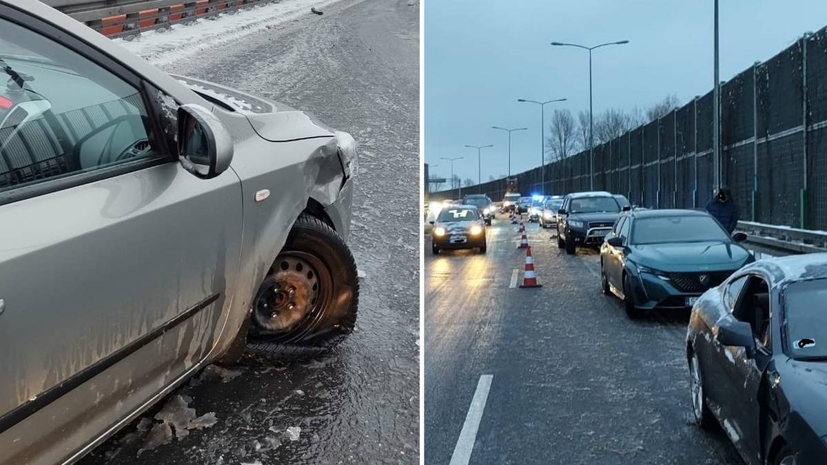 Karambol na Śląsku i seria wypadków. Zima zaatakowała