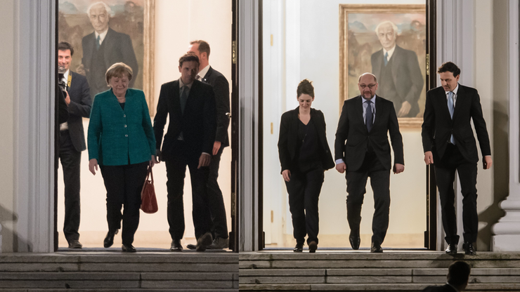 "Bild": "Merkel i Schulz postanowili podjąć rozmowy o koalicji". Schulz dementuje
