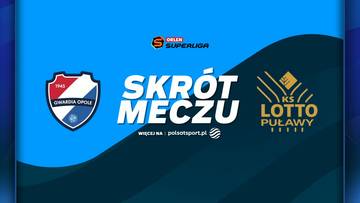 Logo Corotop Gwardia Opole obok napisu SKR&Oacute;T MECZU oraz logo LOTTO Puławy.